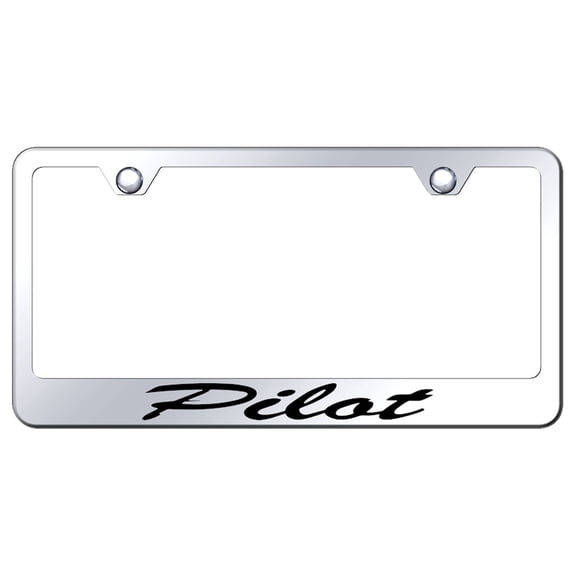 Honda Pilot Laser Etched Script Stainless Steel License Plate Frame (Chrome)