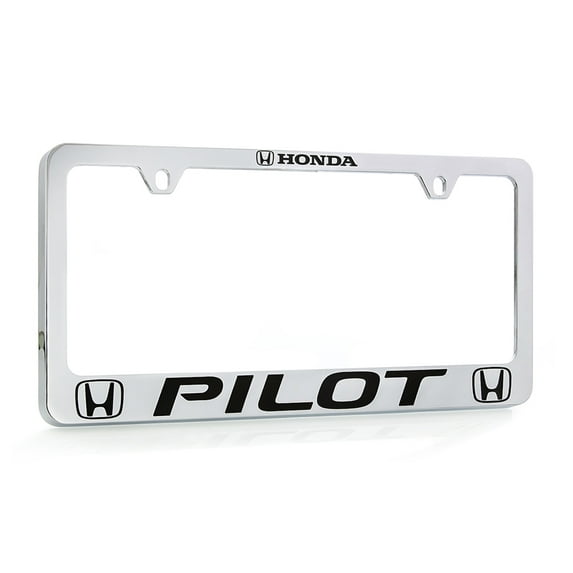 Honda Pilot wordmark Chrome Plated Zinc Metal License Plate Frame Holder wide bottom engraved 2 hole