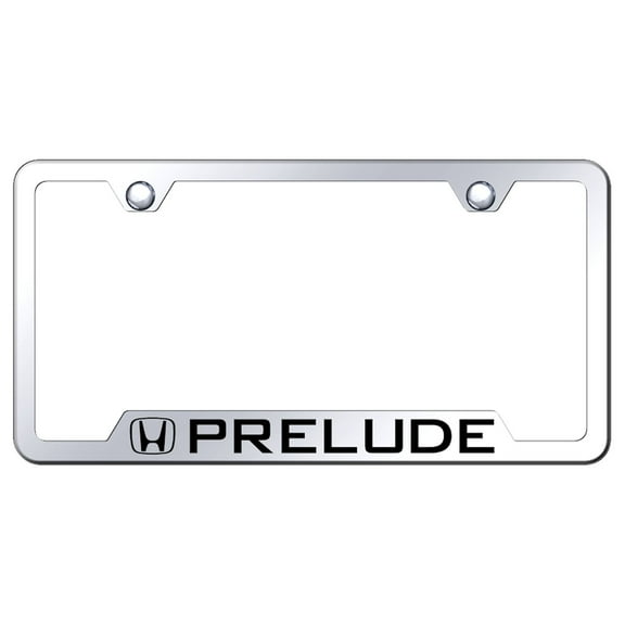 Honda Prelude Laser Etched Logo Cut-Out License Plate Frame (Chrome)