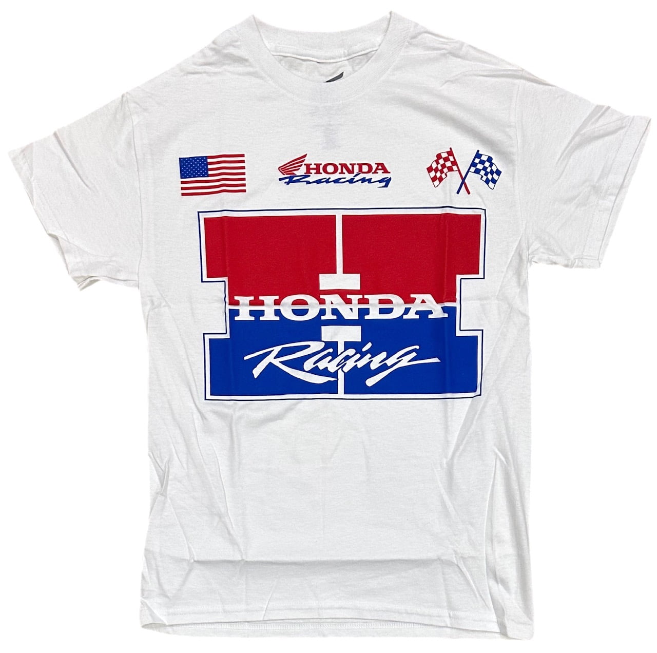Honda Racing Men's T-Shirt Track Time Short Sleeve Crewneck Tee (XX-Large, White)