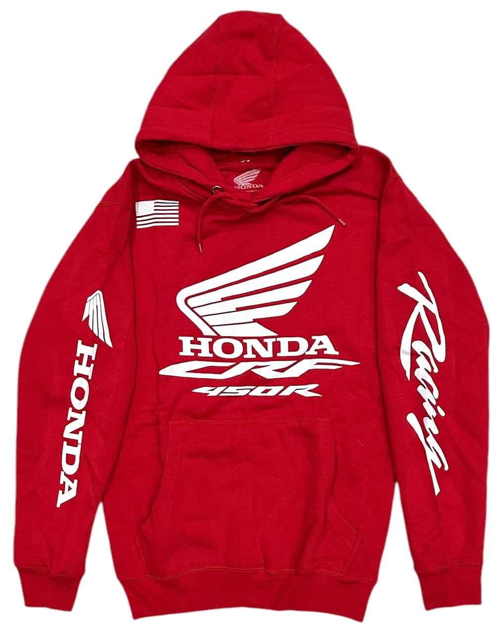 Honda Racing Team Men's Choice of Champs Hoodie Sweatshirt (Medium, Red)