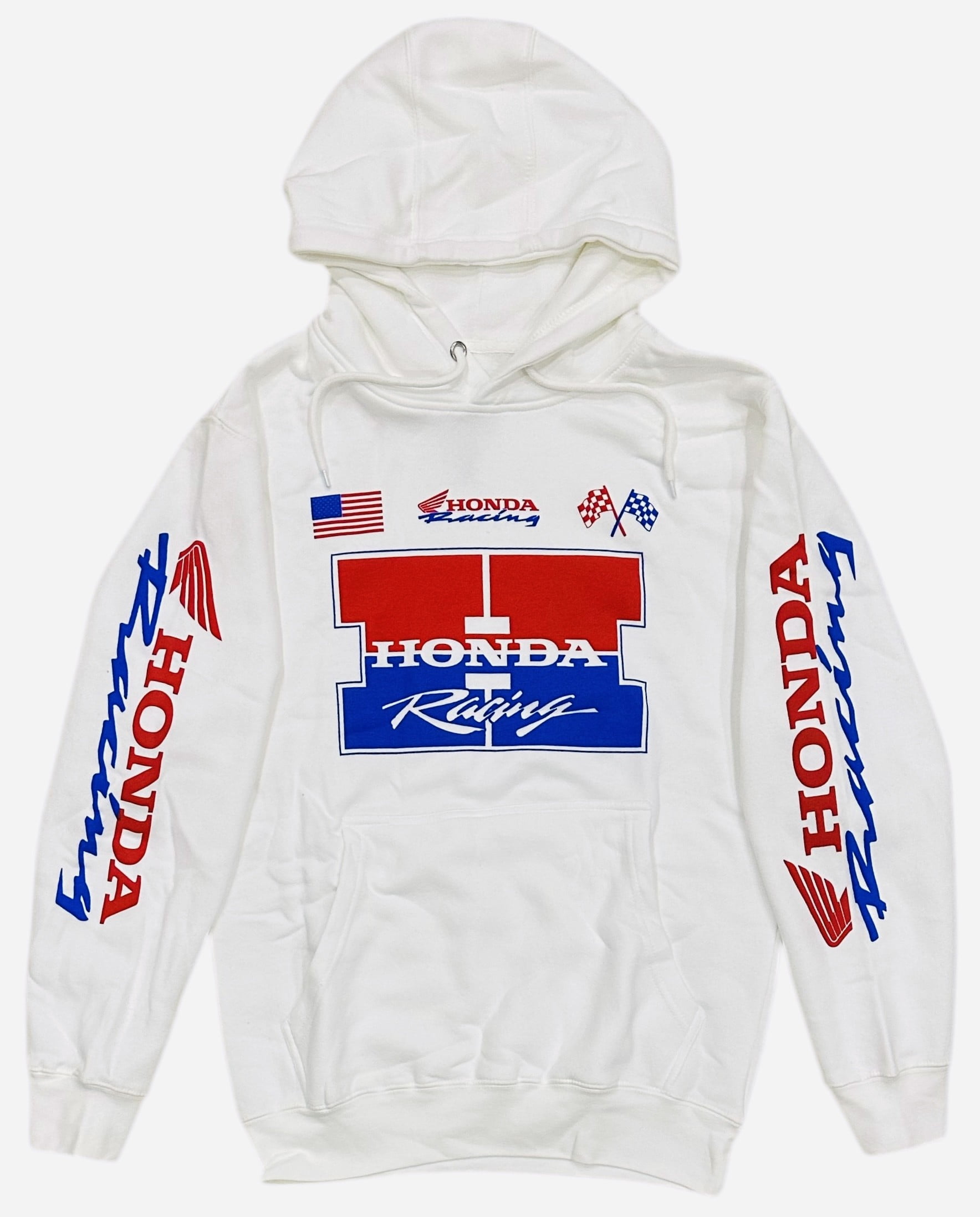 Honda Racing Team Men's Track Time Hoodie Sweatshirt (Medium, White)