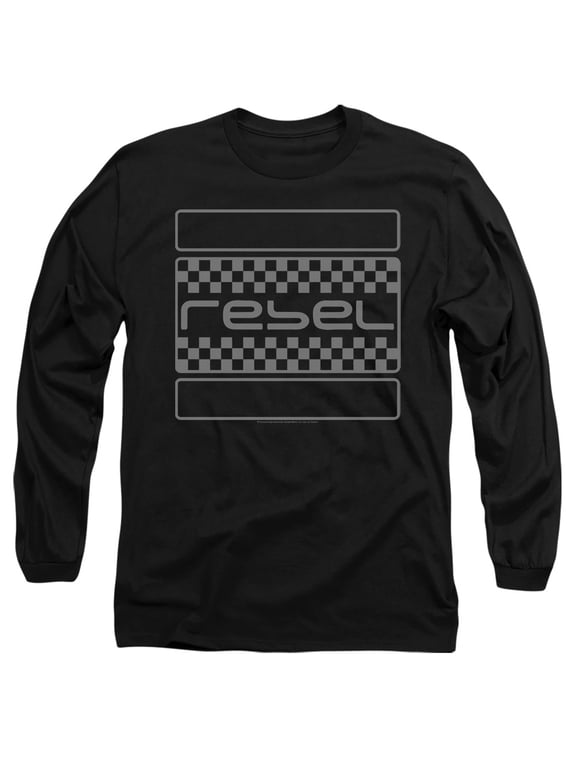 Honda Rebel Checkers Grey Unisex Adult Long-Sleeve T Shirt, Rebel Checkers Grey, Large