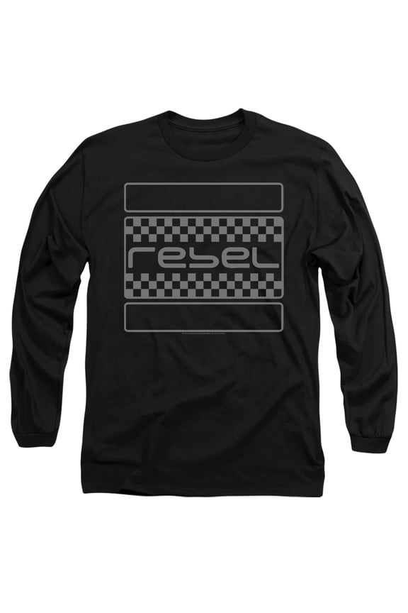 Honda Rebel Checkers Grey Unisex Adult Long-Sleeve T Shirt, Rebel Checkers Grey, Medium