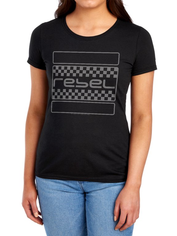 Honda Rebel Checkers Grey Women's T Shirt, Rebel Checkers Grey, Small
