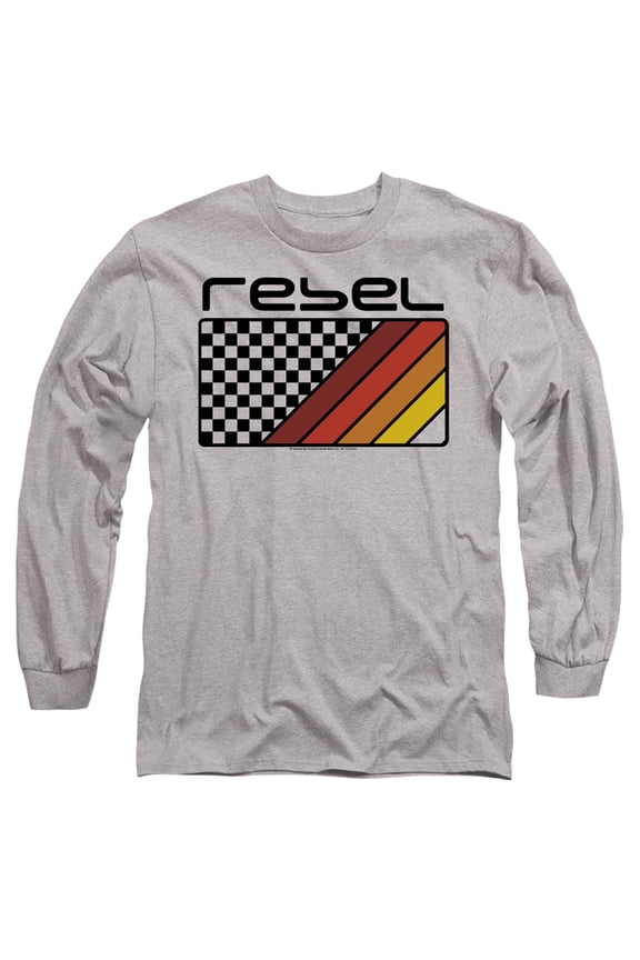 Honda Rebel Checkers and Stripes Unisex Adult Long-Sleeve T Shirt, Rebel Checkers and Stripes, Medium