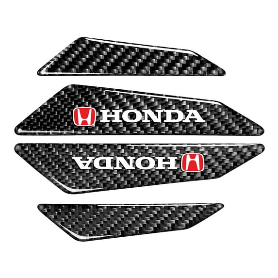 Honda Red Logo Black Real Carbon Fiber Universal Auto Door Edge Guard Sticker