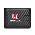 thumbnail image 1 of Honda Red Logo Black Slim Real Leather Carbon Fiber Patterns RFID Blocking Bi-fold Wallet, 1 of 2