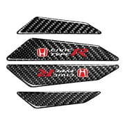 Honda Red Logo Civic Type-R Black Real Carbon Fiber Auto Door Edge Guard Sticker