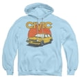 thumbnail image 1 of Honda Retro Civic Adult Pullover Hoodie Sweatshirt Light Blue, 1 of 1