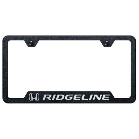 Honda Ridgeline Laser Etched Logo Cut-Out License Plate Frame (Rugged Black)
