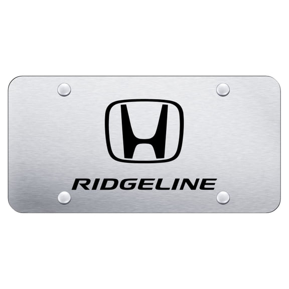 Honda Ridgeline Laser Etched Logo License Plate (Brushed Chrome)