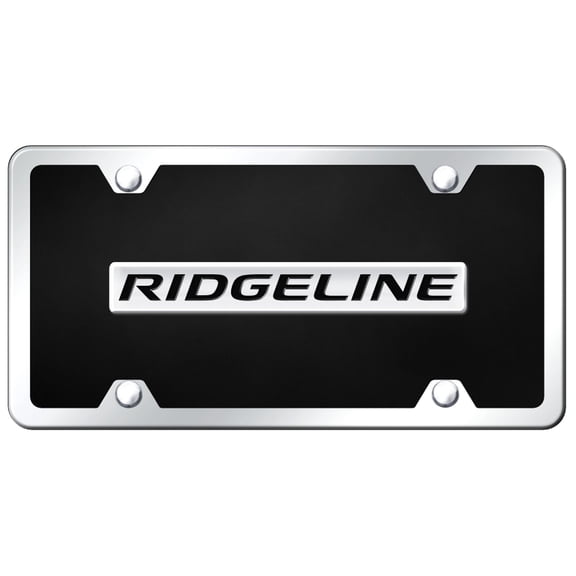 Honda Ridgeline Name Acrylic License Plate Kit (Chrome on Black)