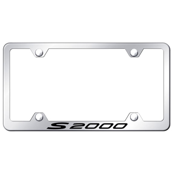 Honda S2000 Laser Etched Stainless Steel Wide Body License Plate Frame (Chrome)