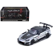 Honda S2000 RHD Js Racing Chrome Silver with Carbon Hood and Top with Graphics 1/64 Diecast Model Car by Inno Models