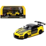 Honda S2000 RHD Yellow w/Carbon Hood & Top w/Graphics "Tokyo Auto Salon Kuala Lumpur" 1/64 Diecast Model Car by Inno Models