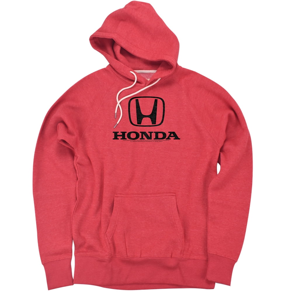 Honda Standard Logo Unisex Adult Slim Fit Pull-Over Heather Hoodie, Red, Medium