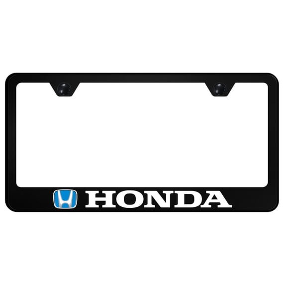 Honda UV Print Polycarbonate License Plate Frame (Blue on Black)