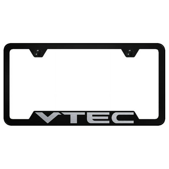 Honda VTEC Laser Etched Logo Cut-Out License Plate Frame (Black)