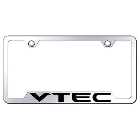 Honda VTEC Laser Etched Logo Cut-Out License Plate Frame (Chrome)