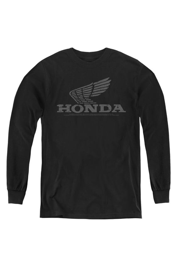 Honda Vintage Wing Youth Long Sleeve T-Shirt Black