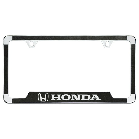 Honda Wordmark with Logo Vinyl Inlay Metal License Plate Frame Holder 2 Hole