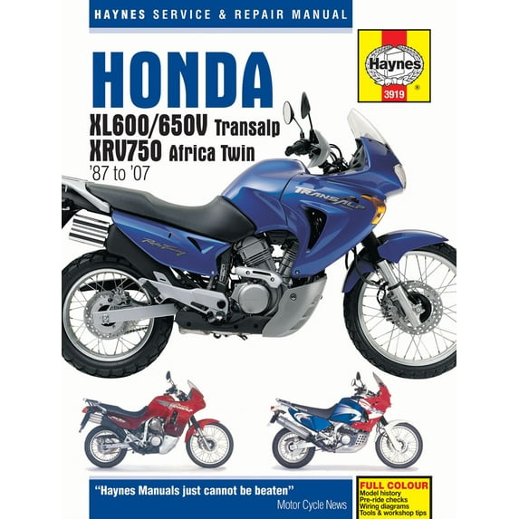 Honda XL600/650V Transalp & XVR750 Africa Twin XL600V, XL650V (87-07) & XRV750 (90-03) Haynes Repair Manual ^