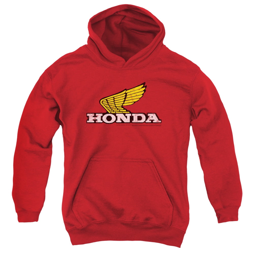 Honda - Yellow Wing Logo - Youth Hooded Sweatshirt - Large