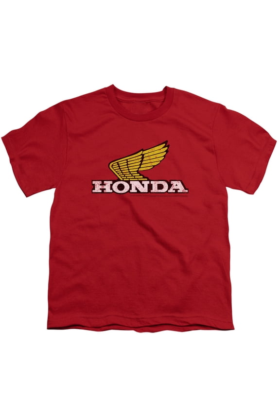 Honda - Yellow Wing Logo - Youth Short Sleeve Shirt - Small