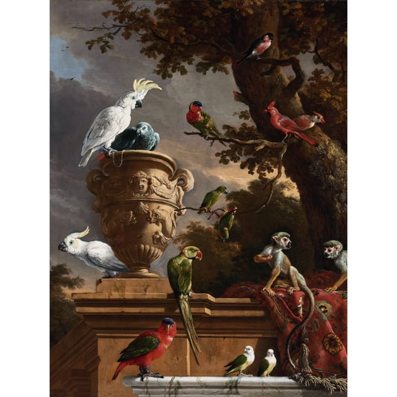 Hondecoeter Menagerie Exotic Birds Parrots Painting Extra Large XL Wall Art Poster Print
