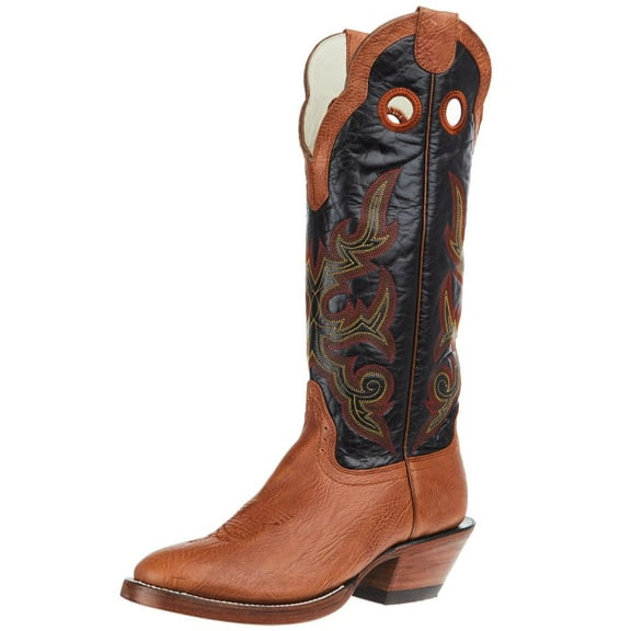 Hondo Enterprises Inc Mens Hondo Walnut Spanish Shoulder 16in Black Volcano Top Round Toe Boot Brown 9.5 D