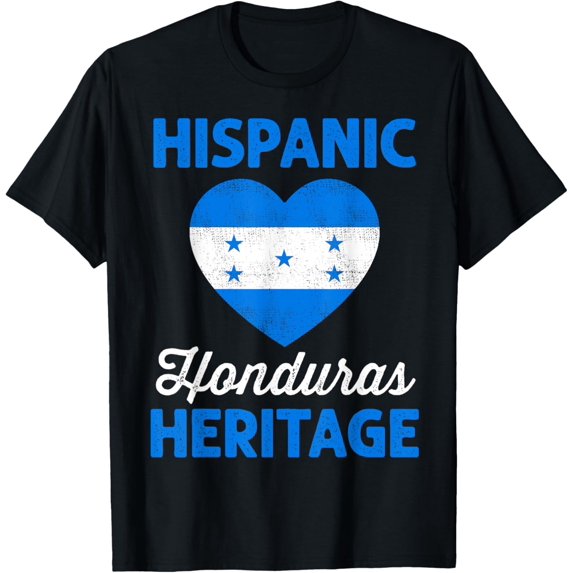 Honduran Flag Heart Hispanic Heritage Honduras Kids T-Shirt