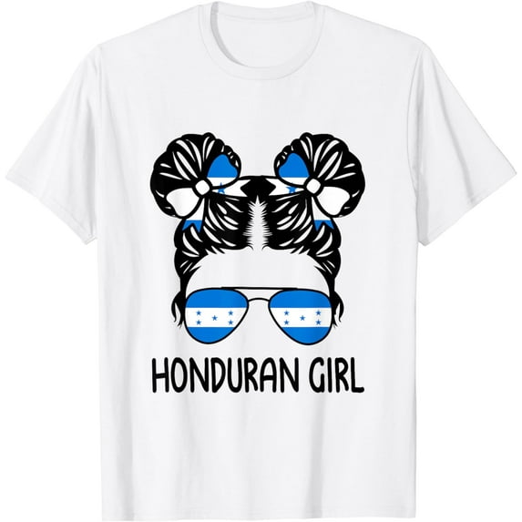 Honduran Girl Messy Hair Honduras Pride Patriotic Women Kids T-Shirt