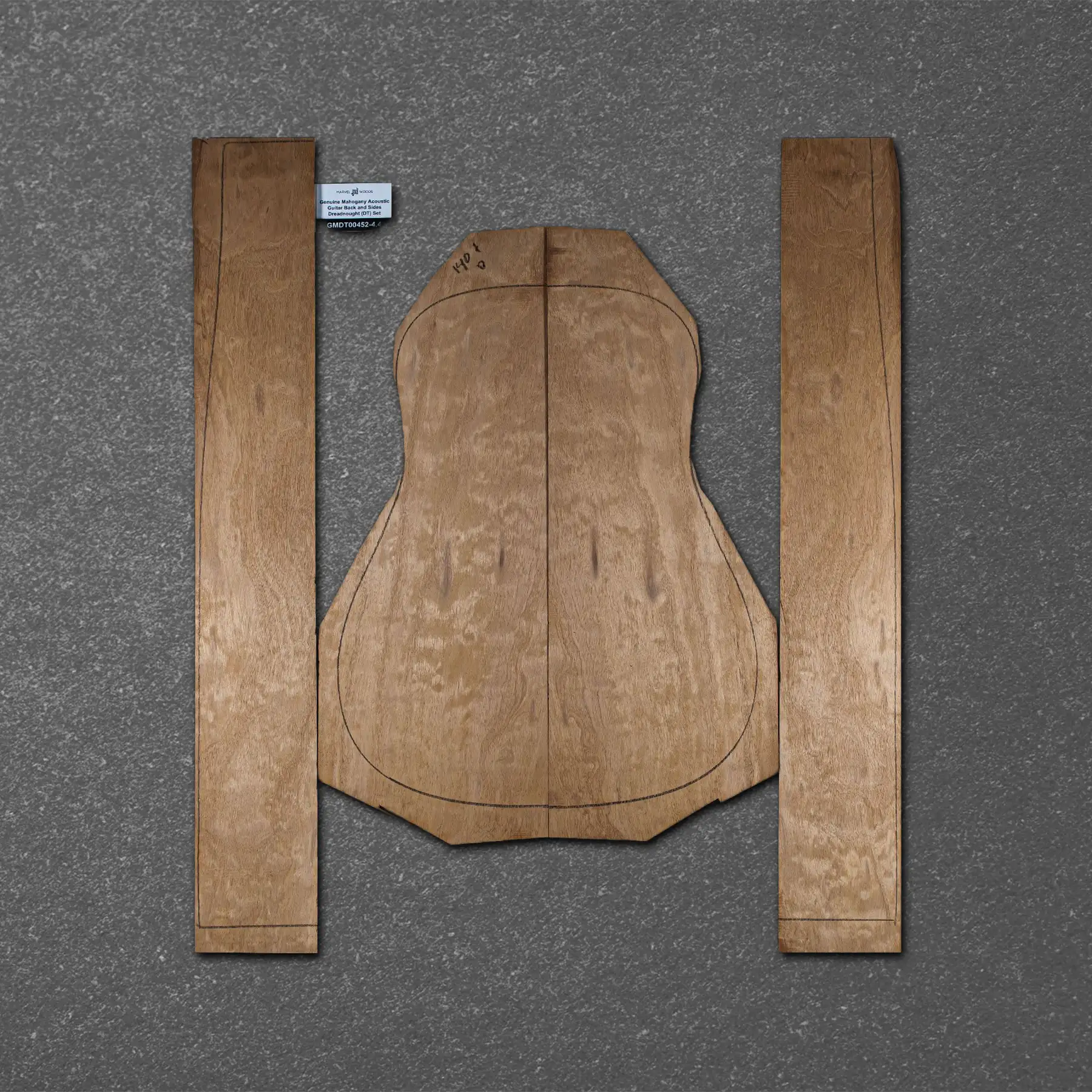 Honduran Mahogany Acoustic Guitar Back and Sides Dreadnought (DT) Set – HMDT000452-4.4