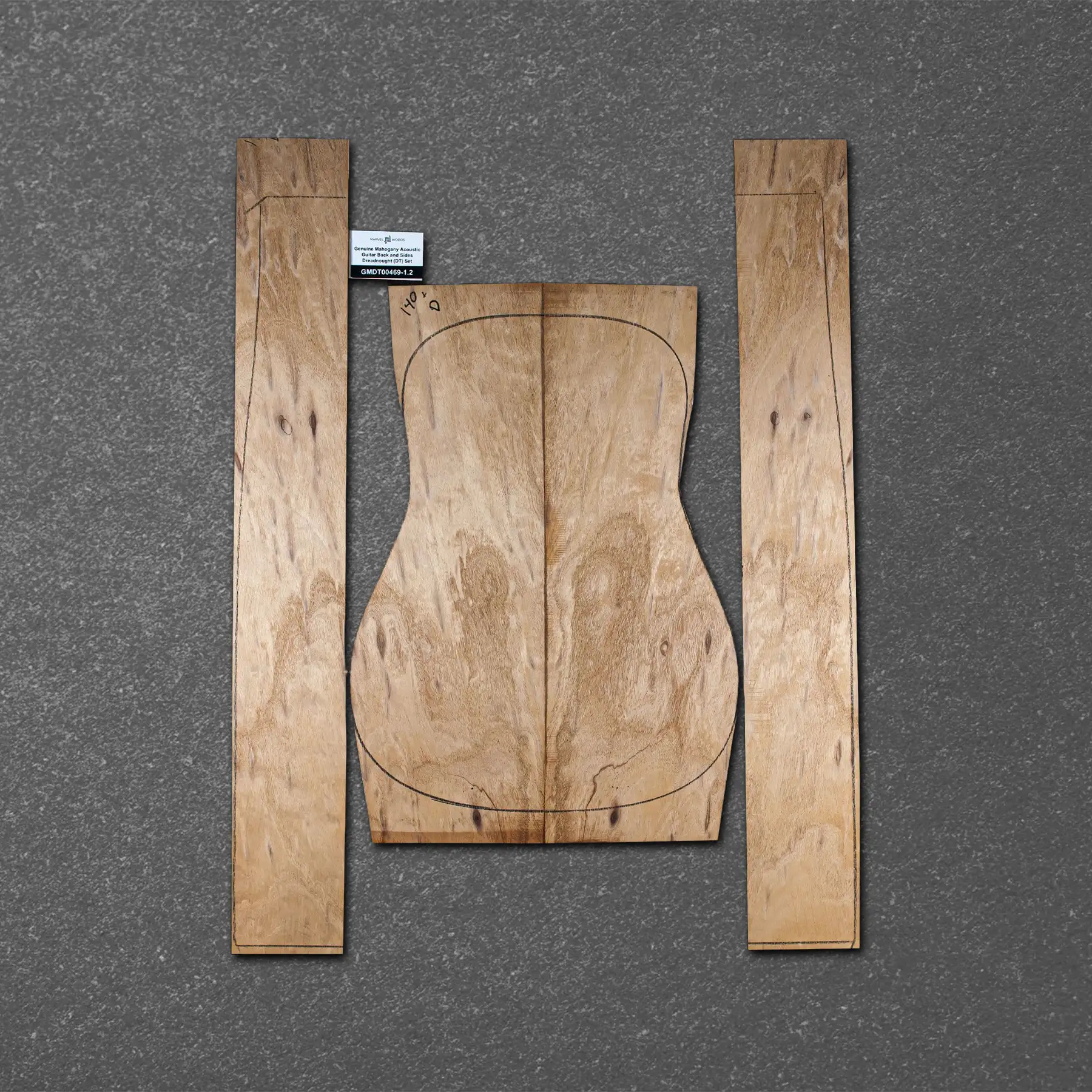 Honduran Mahogany Acoustic Guitar Back and Sides Dreadnought (DT) Set – HMDT000469-1.2