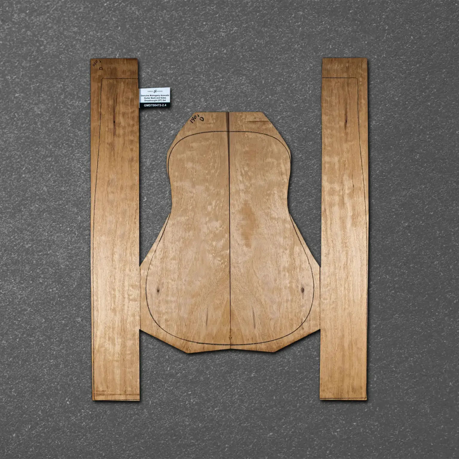 Honduran Mahogany Acoustic Guitar Back and Sides Dreadnought (DT) Set – HMDT000472-2.4