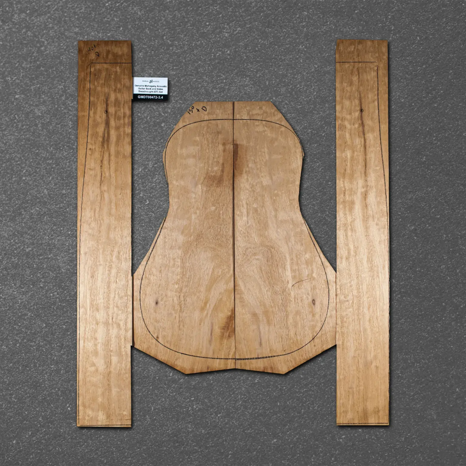 Honduran Mahogany Acoustic Guitar Back and Sides Dreadnought (DT) Set – HMDT000472-3.4