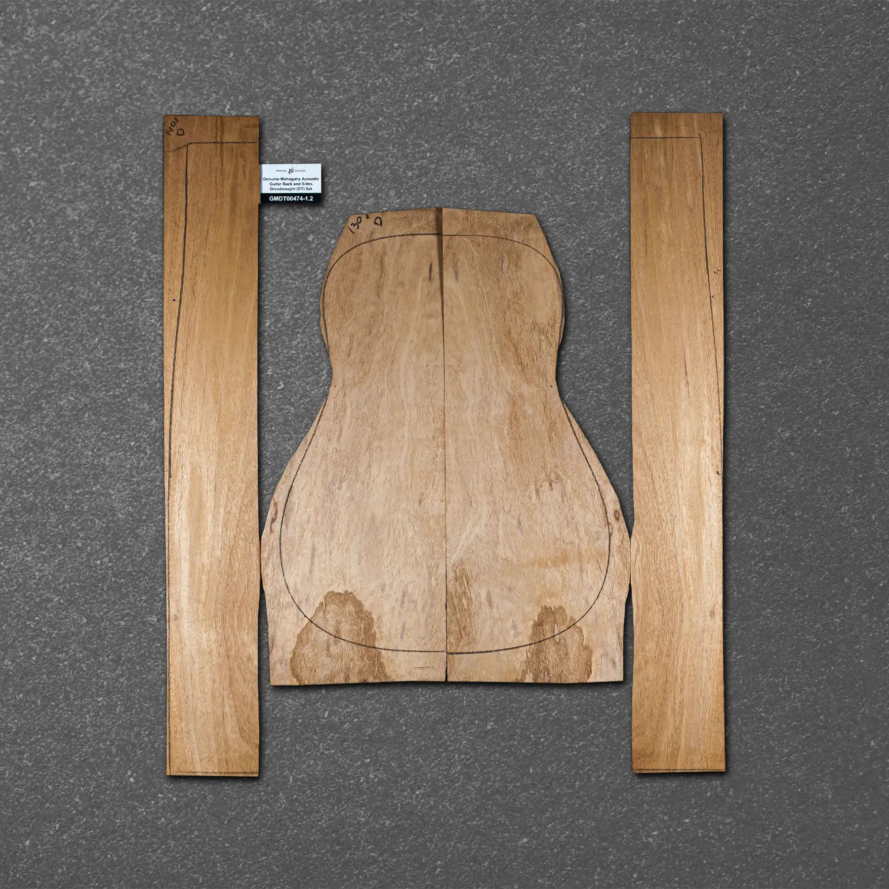 Honduran Mahogany Acoustic Guitar Back and Sides Dreadnought (DT) Set – HMDT000474-1.2