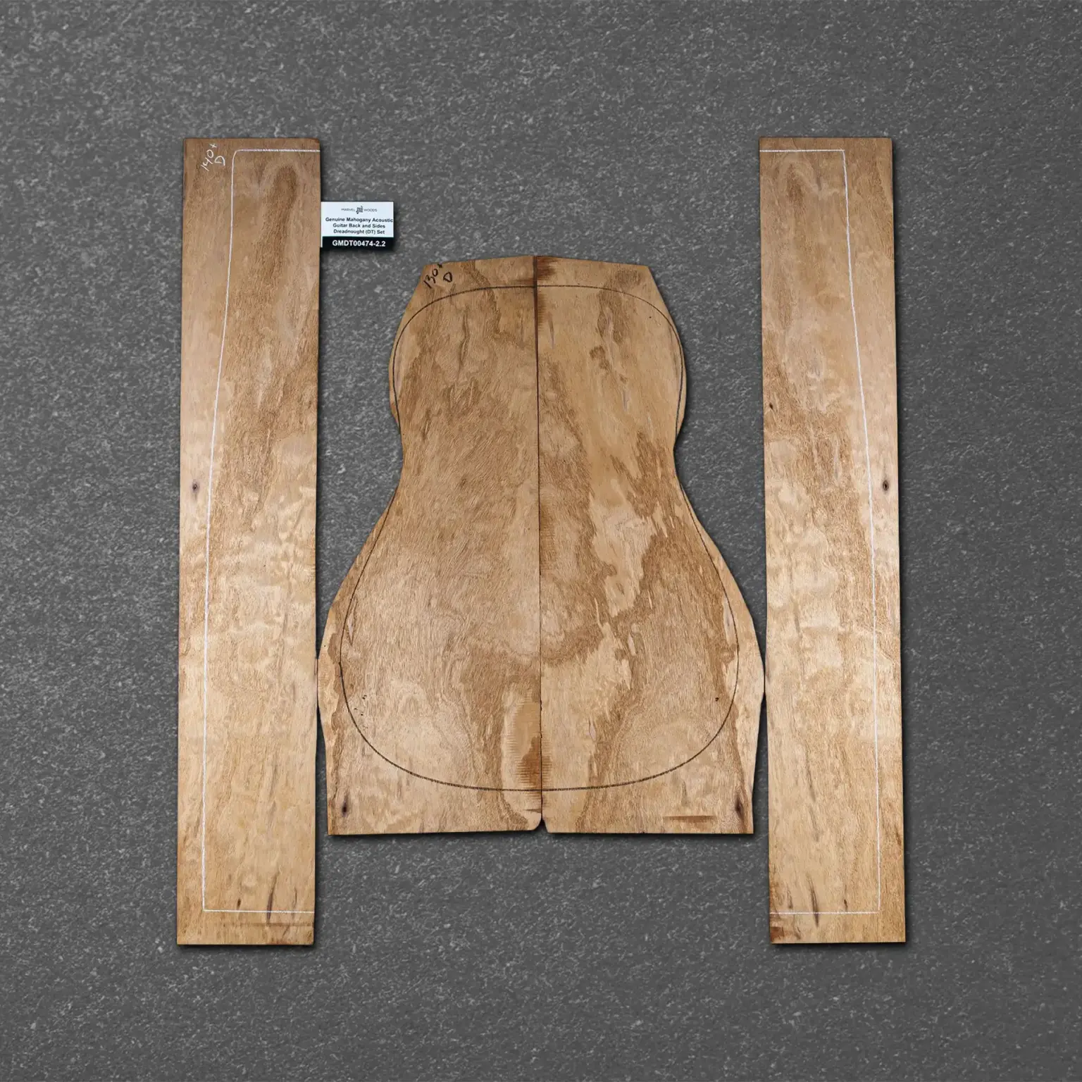 Honduran Mahogany Acoustic Guitar Back and Sides Dreadnought (DT) Set – HMDT000474-2.2