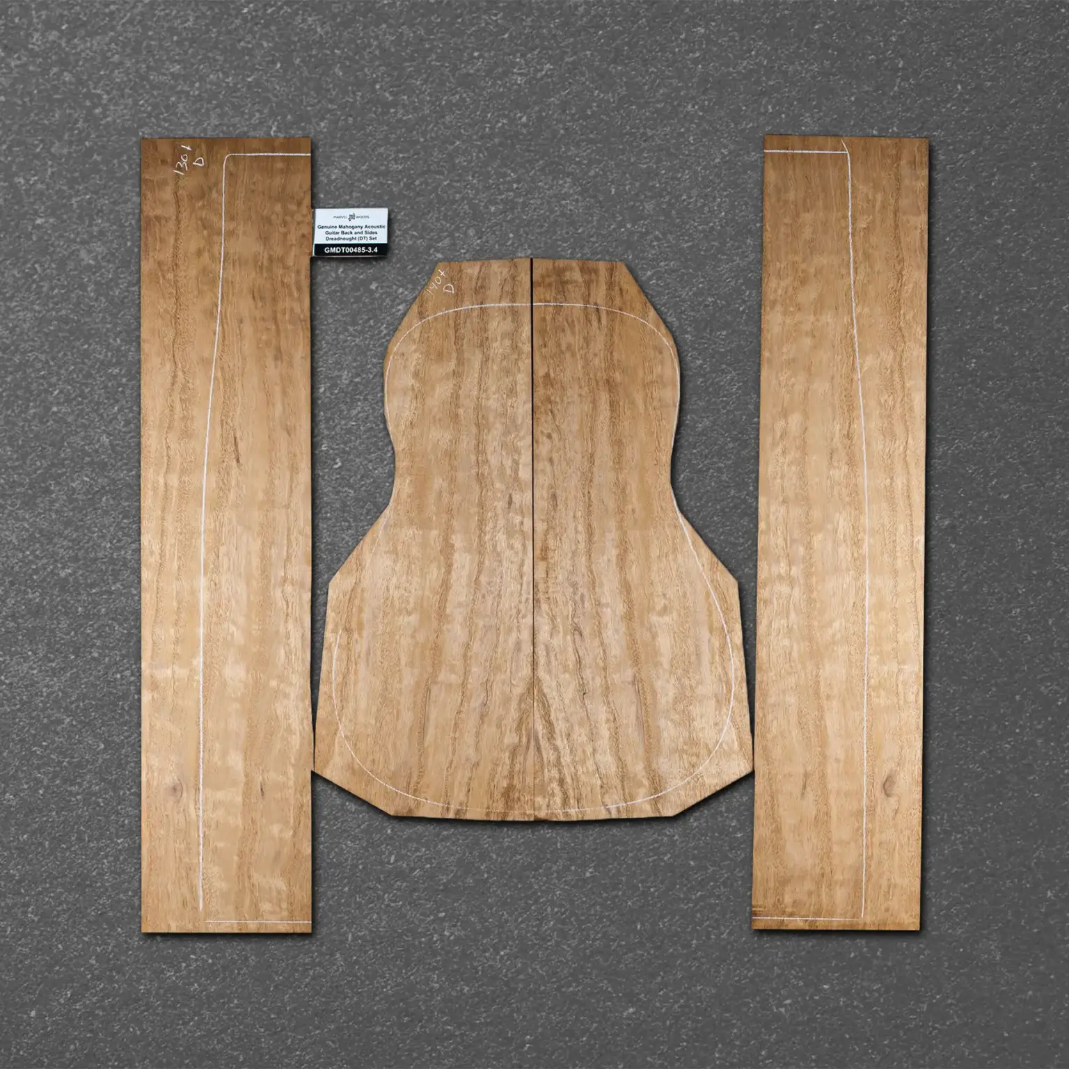 Honduran Mahogany Acoustic Guitar Back and Sides Dreadnought (DT) Set – HMDT000485-3.4