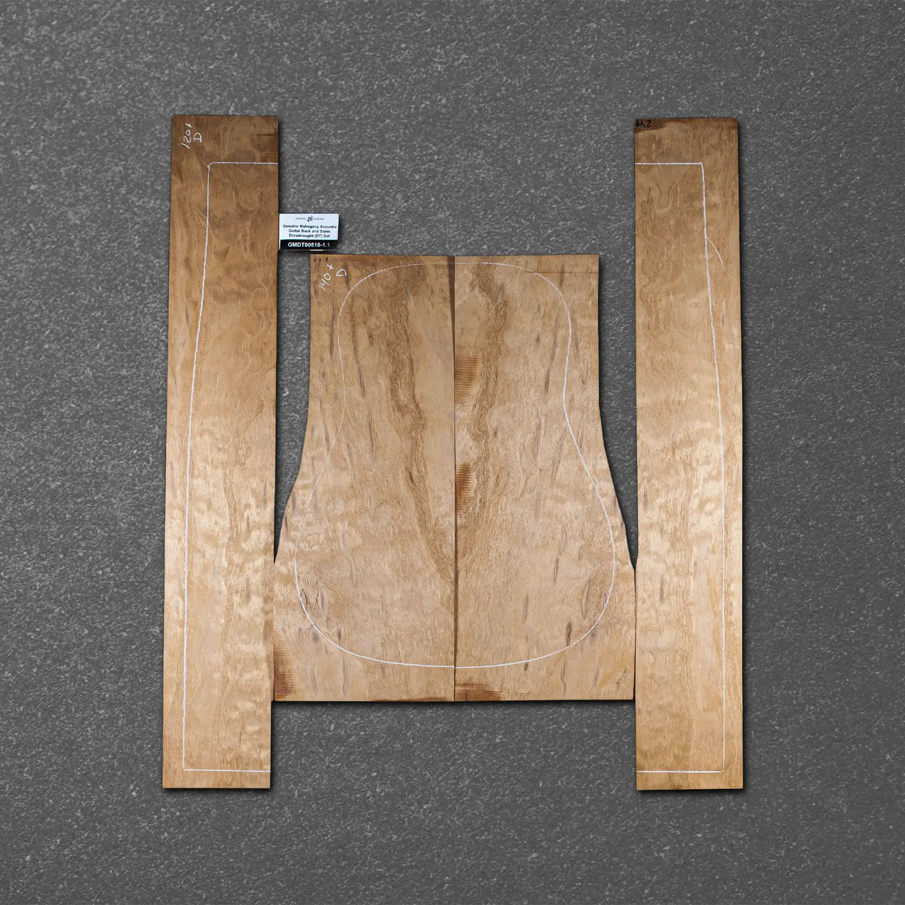 Honduran Mahogany Acoustic Guitar Back and Sides Dreadnought (DT) Set – HMDT000518-1.1
