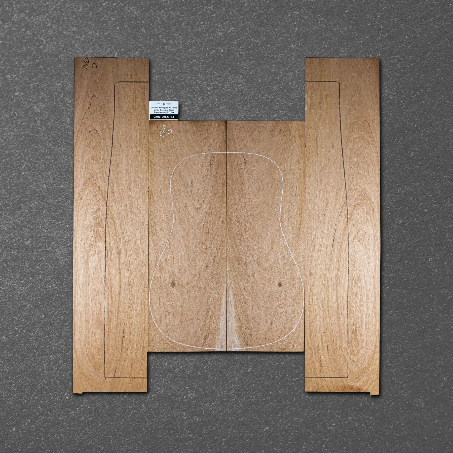 Honduran Mahogany Acoustic Guitar Back and Sides Dreadnought (DT) Set – HMDT000529-1.1