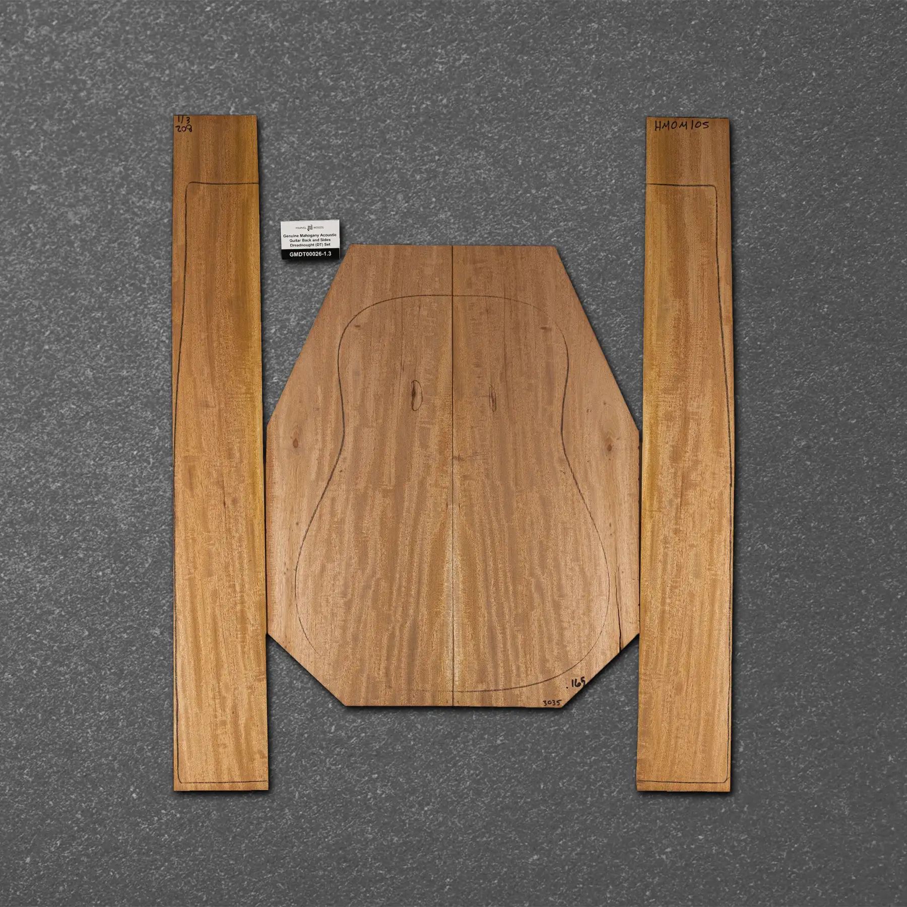 Honduran Mahogany Acoustic Guitar Back and Sides Dreadnought (DT) Set – HROO000026-1.3