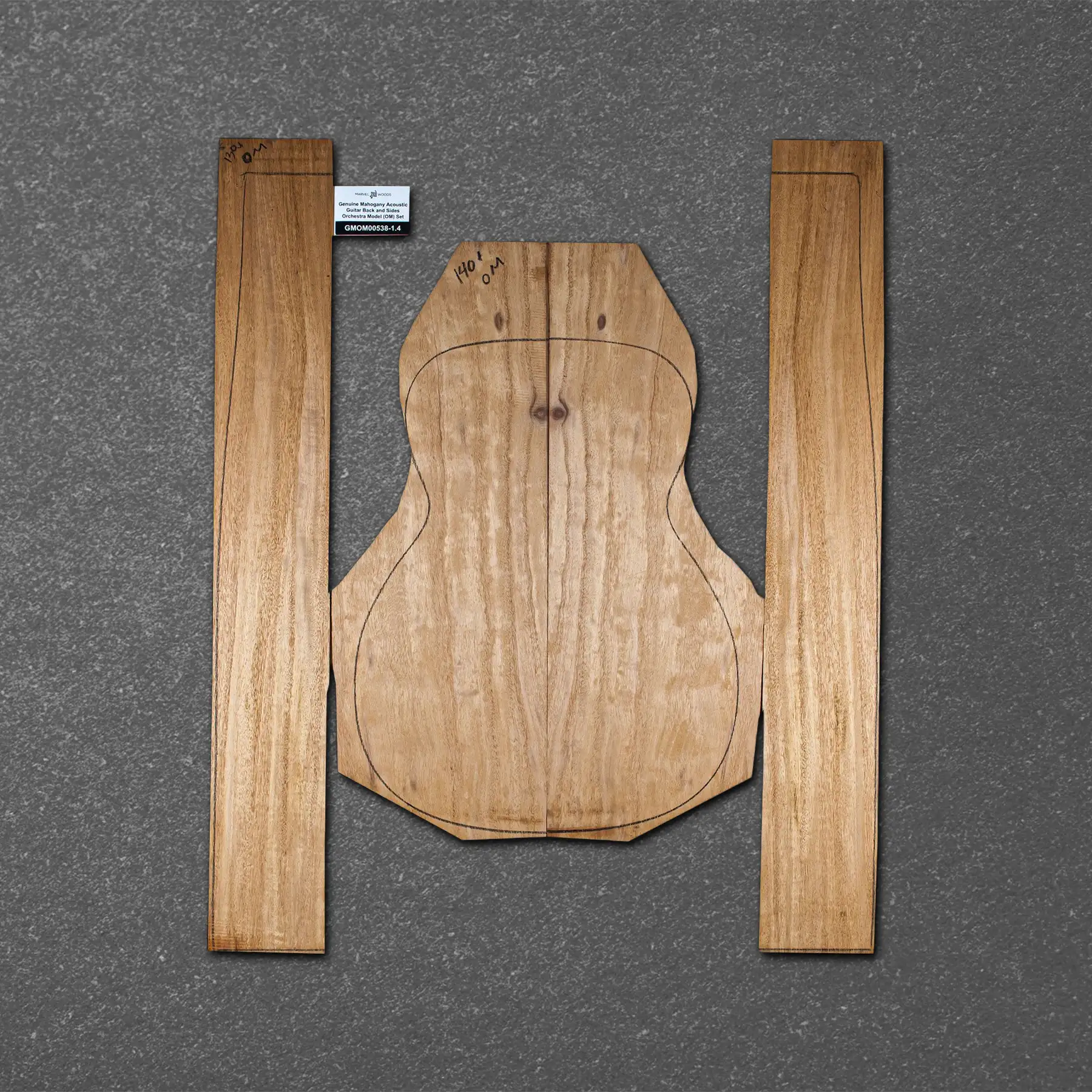 Honduran Mahogany Acoustic Guitar Back and Sides Orchestra Model (OM) Set – HMOM000538-1.4