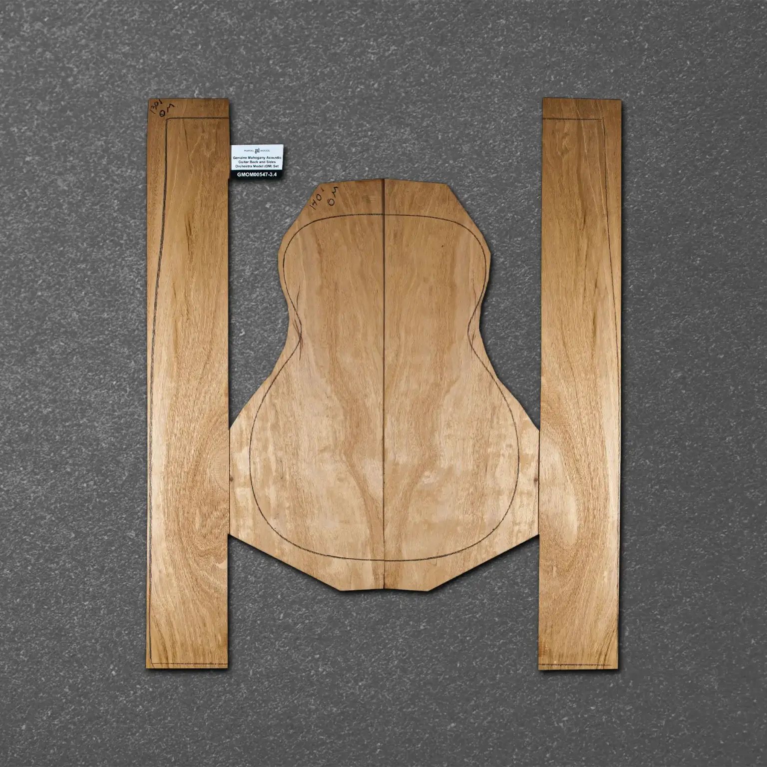 Honduran Mahogany Acoustic Guitar Back and Sides Orchestra Model (OM) Set – HMOM000547-3.4