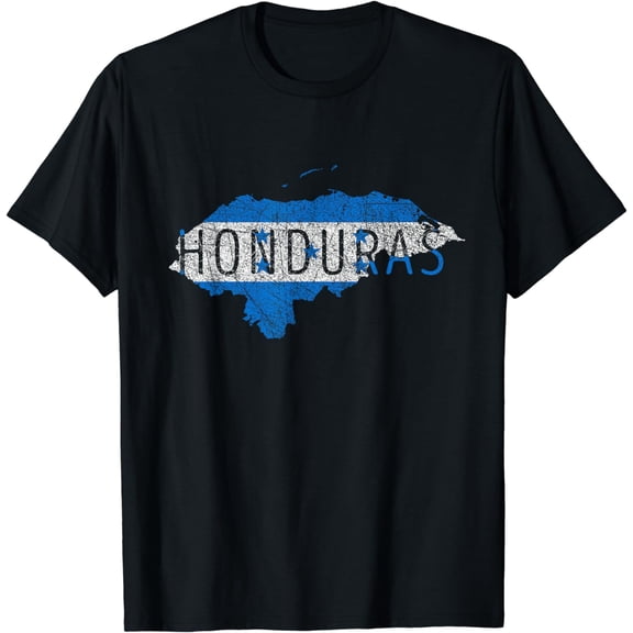 Honduran Map and Flag Souvenir - Distressed Honduras T-Shirt