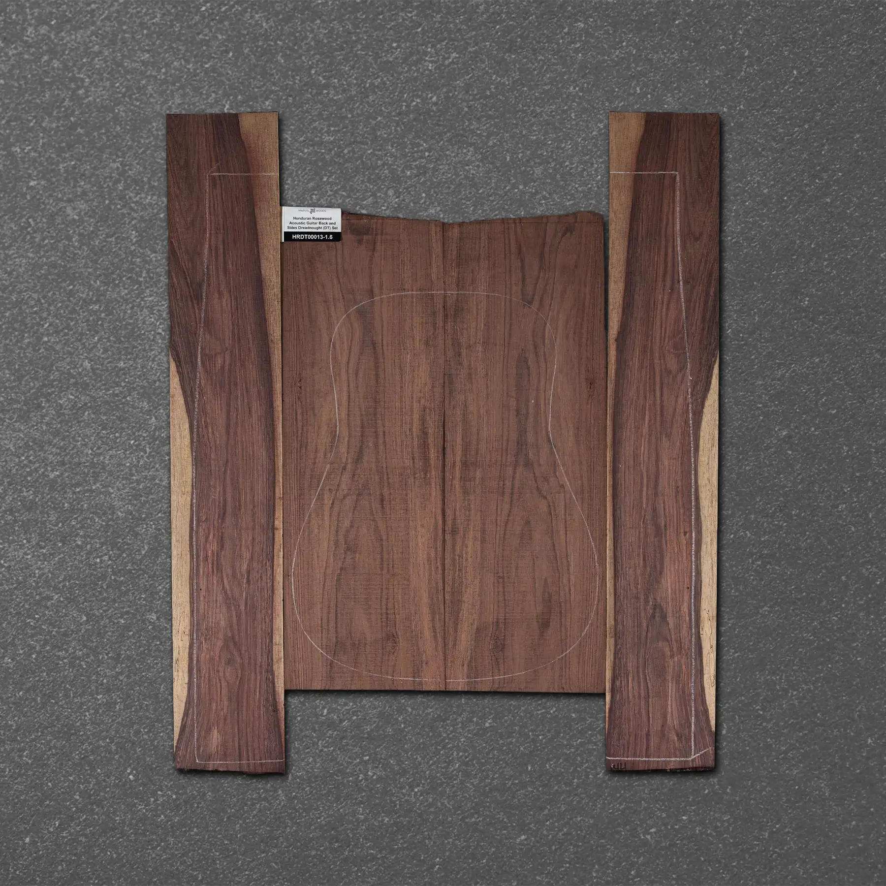Honduran Rosewood Acoustic Guitar Back and Sides Dreadnought (DT) Set – HRDT000013-1.6
