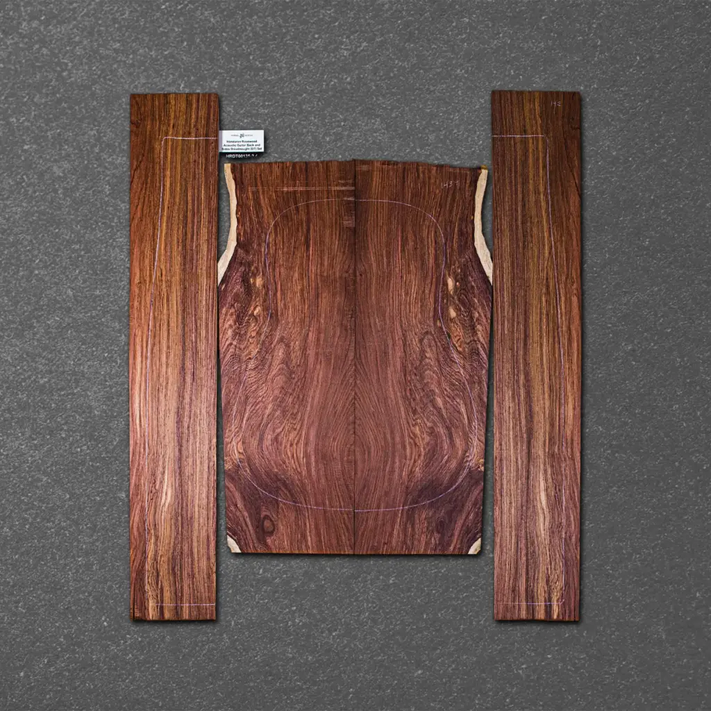 Honduran Rosewood Acoustic Guitar Back and Sides Dreadnought (DT) Set-HRDT000135-3.4
