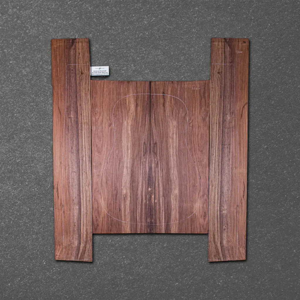 Honduran Rosewood Acoustic Guitar Back and Sides Dreadnought (DT) Set – HRDT000139-2.2