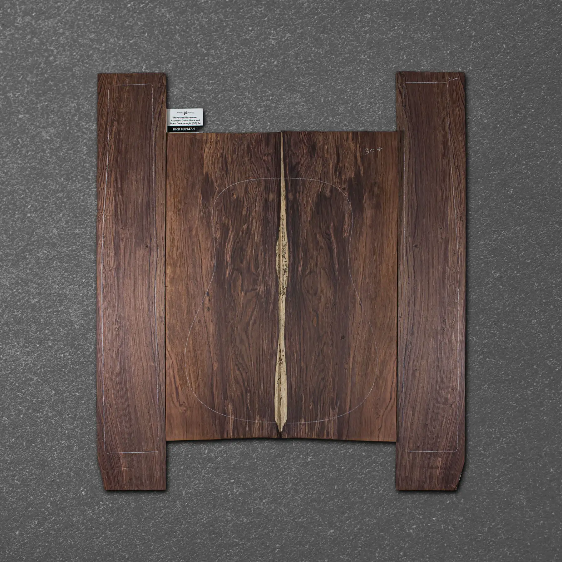 Honduran Rosewood Acoustic Guitar Back and Sides Dreadnought (DT) Set – HRDT000147-1.7